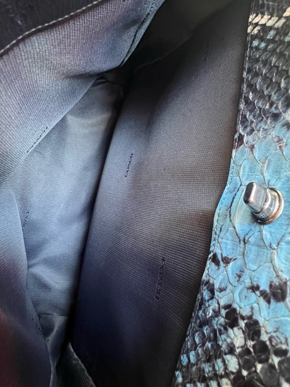 Coach Gramercy Blue Python Satchel - Picture 12 of 16